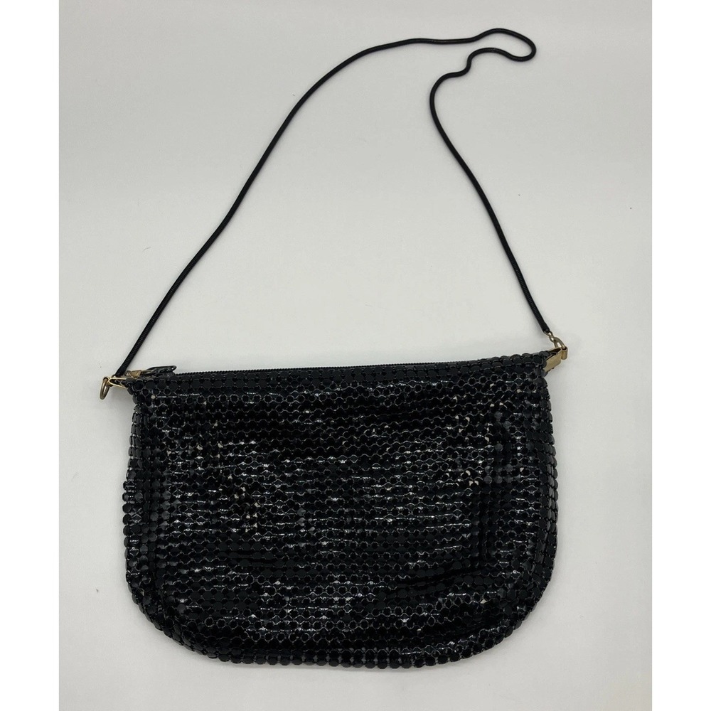 Vtg 80s‎ 90s Mesh Crossbody Shoulder Bag Small Evening Purse Chain Straps Glam